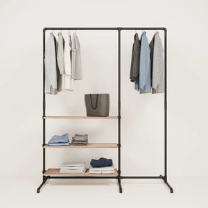LAS 1.5 OAK – 3 hyller | Klesstativ med oppbevaringsflate