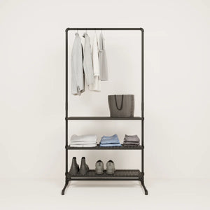 LAS 1 METAL – 3 planken | Kledingrek met planken