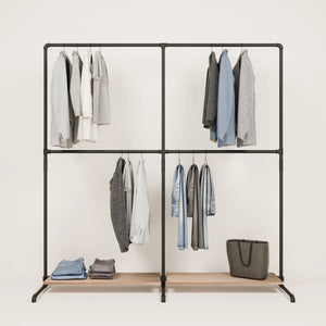 LAS 2 OAK – 2 hyller | Klesstativ med trehyller