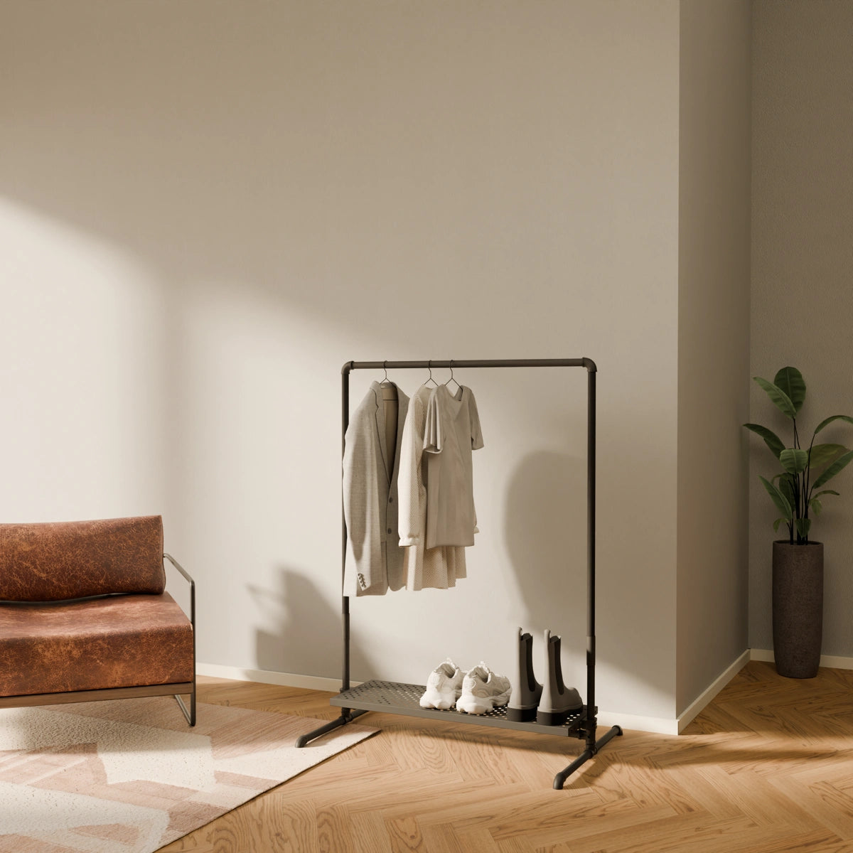 LAS LOW 1 METAL – 1 hylle | Klesstativ med hylle