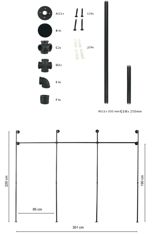 Benötigte Werkzeuge zum Bau der Kleiderstange KIM III
