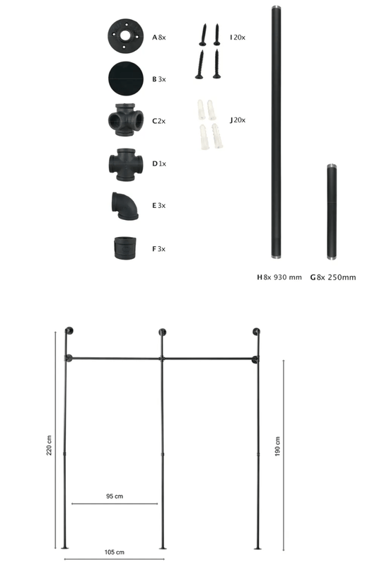 Benötigte Werkzeuge zum Bau der Kleiderstange KIM II