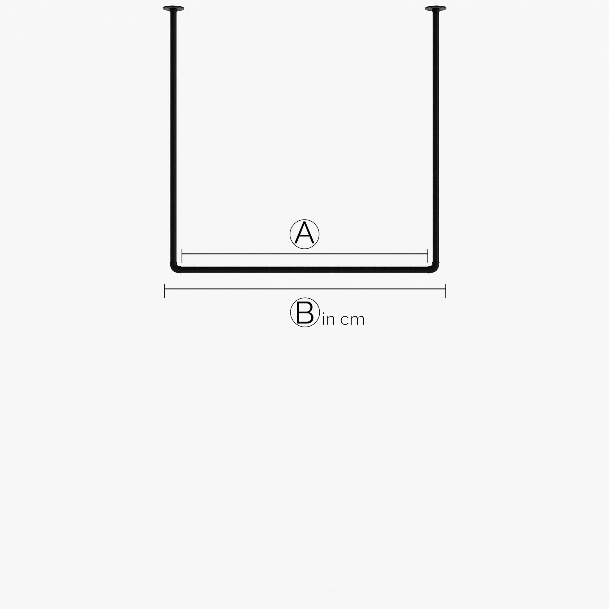 HANG – Maßanfertigung | Garderobenstange Industrial | Industrie Design | schwarze Rohre