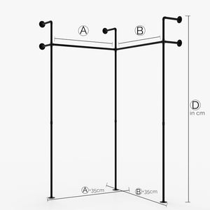 KIM II EDGE – Maßanfertigung | Kleiderschrank Industrial | Industrie Design | schwarze Rohre