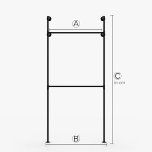 Feito à medida - KIM I Double – roupeiro industrial | design industrial | tubos pretos