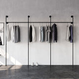 Kleiderschranksystem Ikea aus Rohren 