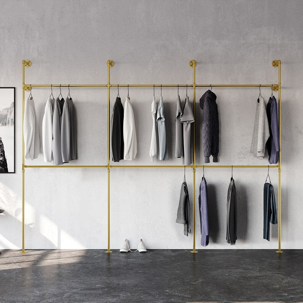KIM III DOUBLE Gold | Wandgarderobe Gold – pamo. design